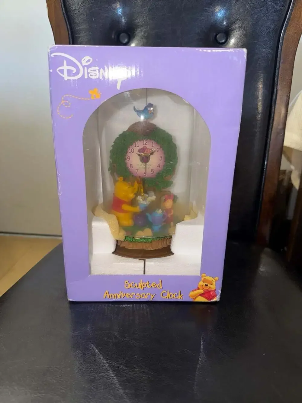 Disney Winnie the Pooh and Piglet Sculpted Anniversary Clock